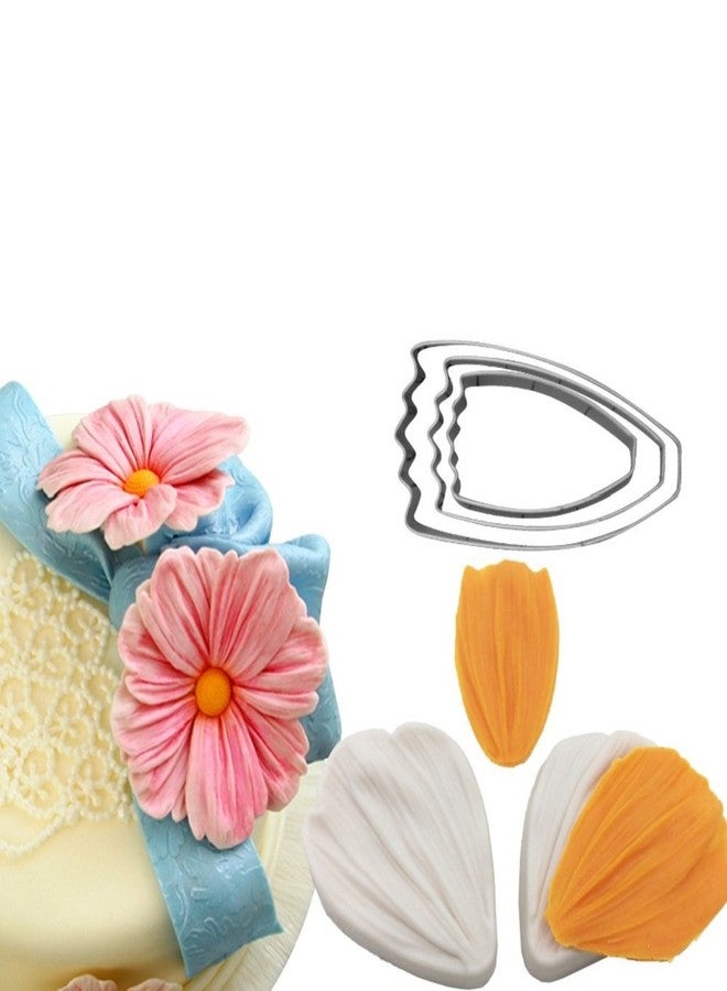 AK ART KITCHENWARE Coreopsis Daisy Gumpaste Making Tools Stainless Steel Fondant Cutter Veining Mold Silicone Veining Molds Vein Texture Tools A336&VM071-1 - Image 5