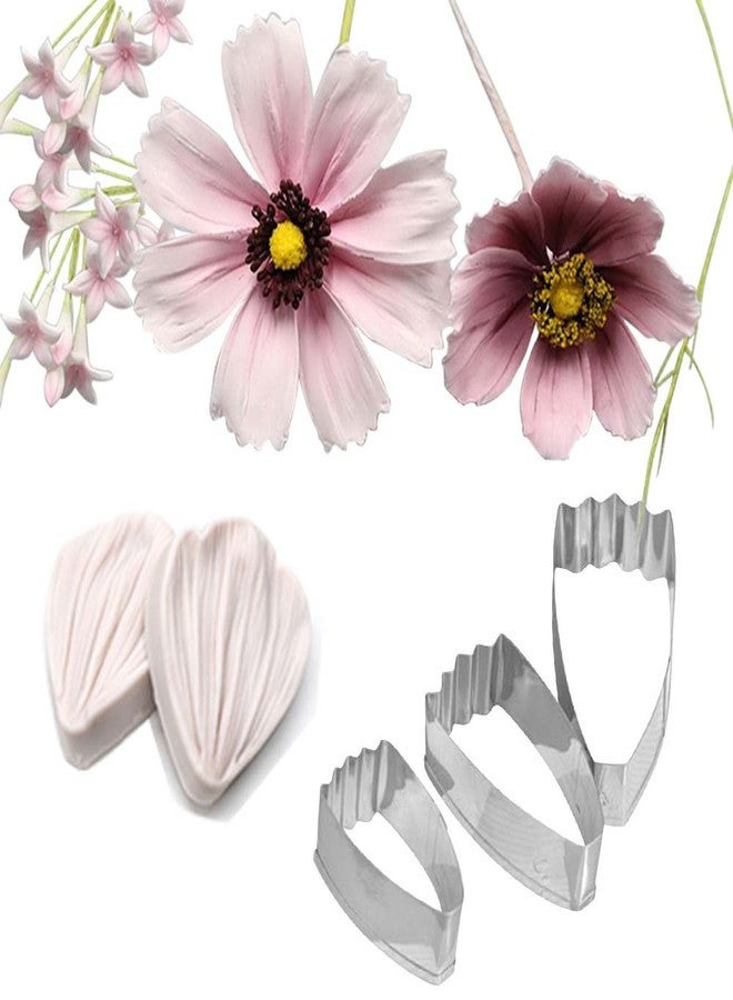 AK ART KITCHENWARE Coreopsis Daisy Gumpaste Making Tools Stainless Steel Fondant Cutter Veining Mold Silicone Veining Molds Vein Texture Tools A336&VM071-1 - Image 1