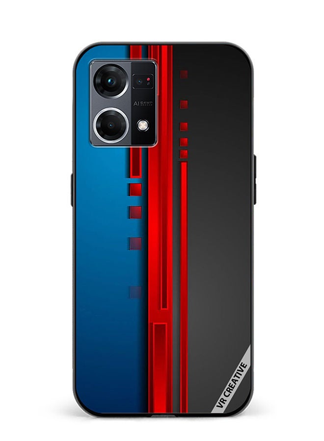 VR CREATIVE Protective Case Cover For Oppo Reno8 4G Abstract Design Multicolour - Image 1