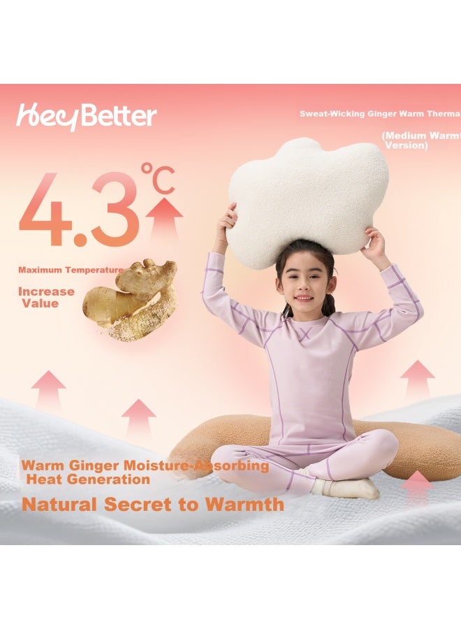 Heybetter Suitable For -10°~10°c Mid-warm Ginger Heated Children's Thermal Underwear Moisture-wicking Homewear - Image 2