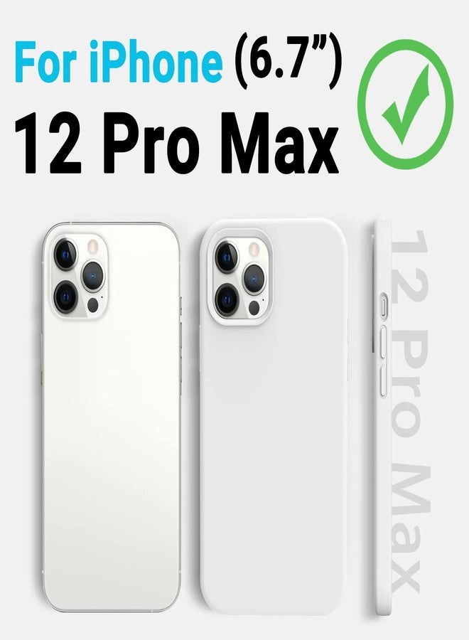 AOTESIER Shockproof Designed for iPhone 12 Pro Max Case,Liquid Silicone Phone Case with [Soft Anti-Scratch Microfiber Lining] Full-Body Drop Protection 6.7 inch Slim Thin Cover, White - Image 2