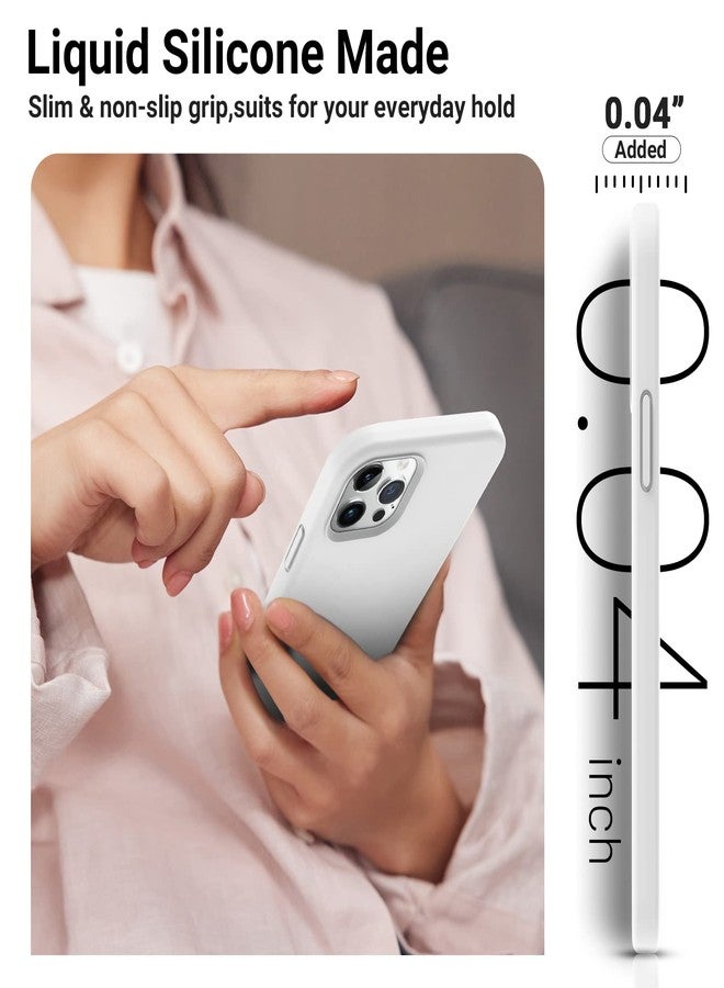 AOTESIER Shockproof Designed for iPhone 12 Pro Max Case,Liquid Silicone Phone Case with [Soft Anti-Scratch Microfiber Lining] Full-Body Drop Protection 6.7 inch Slim Thin Cover, White - Image 3