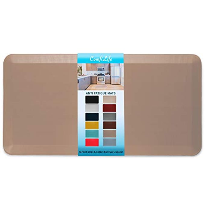 ComfiLife Anti Fatigue Floor Mat  3/4 Inch Thick Kitchen Mats for Floor, Standing Desk Mat, Kitchen Rug  Comfort at Home, Office  Durable  Stain Resistant  Non-Slip Bottom (24" x 70", Gray) - Image 1
