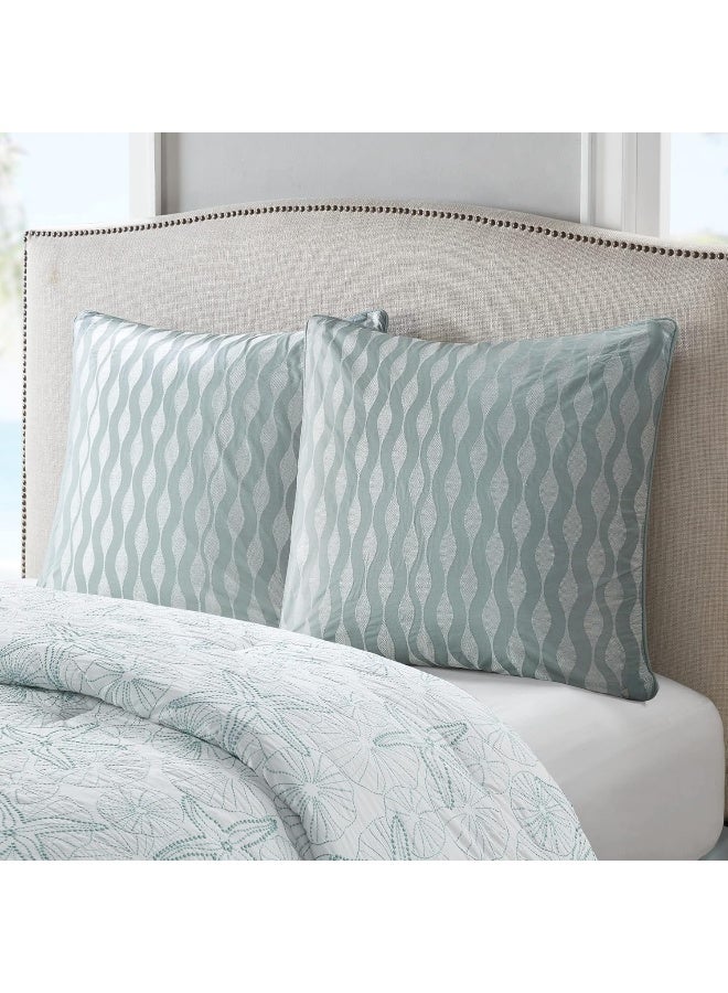 Harbor House Modern Fashionable Design Euro Sham  European Square Decorative Pillow Cover Zipper Closure Pillow Insert NOT Included Blue 26x26 - Image 4