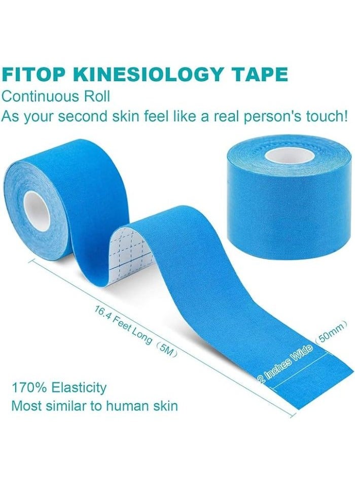 Medical Tape to Reduce Sprains, Muscle Pain and Sports Injuries for Athletes Waterproof Flexible Kinesiology Tape Sports Tape Professional Physio Tape (10m x 5cm,  Blue) - Image 1