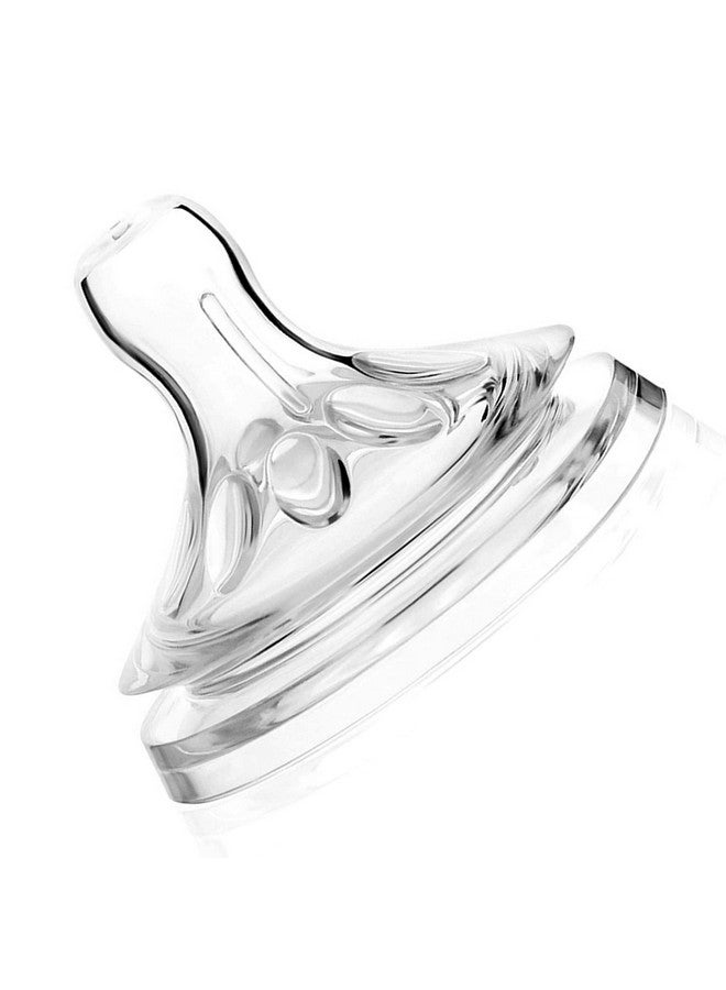 Naroote حلمات، 4 قطع حلمات زجاجة نانو بيبي شفافة من السيليكون الناعم لزجاجات الأطفال من 6 إلى 12 شهرًا - Image 1