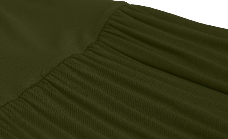 Simlu Olive Green Skirts for Women Ankle Length Skirt Casual Long Skirt High Waisted Maxi Skirt Reg and Plus Size Skirt Long Skirt (Size X-Large, Olive Green) - Image 5