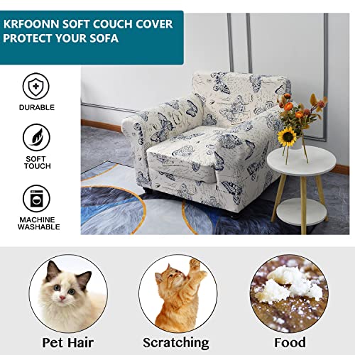 KRFOONN 2 Piece Chair Covers Printed Sofa Covers Couch Covers Washable Armchair Sofa Couch Slipcover Furniture Protector with Elastic Bottom for Living Room (Armchair, 04), Small - Image 5