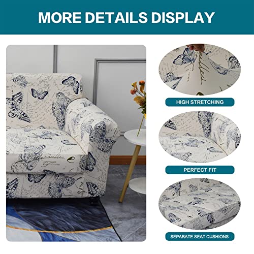 KRFOONN 2 Piece Chair Covers Printed Sofa Covers Couch Covers Washable Armchair Sofa Couch Slipcover Furniture Protector with Elastic Bottom for Living Room (Armchair, 04), Small - Image 2