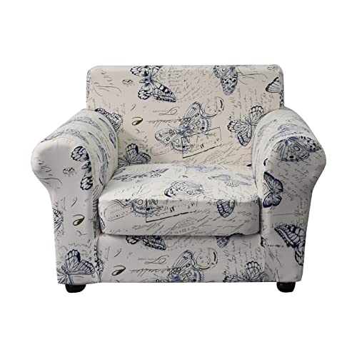 KRFOONN 2 Piece Chair Covers Printed Sofa Covers Couch Covers Washable Armchair Sofa Couch Slipcover Furniture Protector with Elastic Bottom for Living Room (Armchair, 04), Small - Image 1