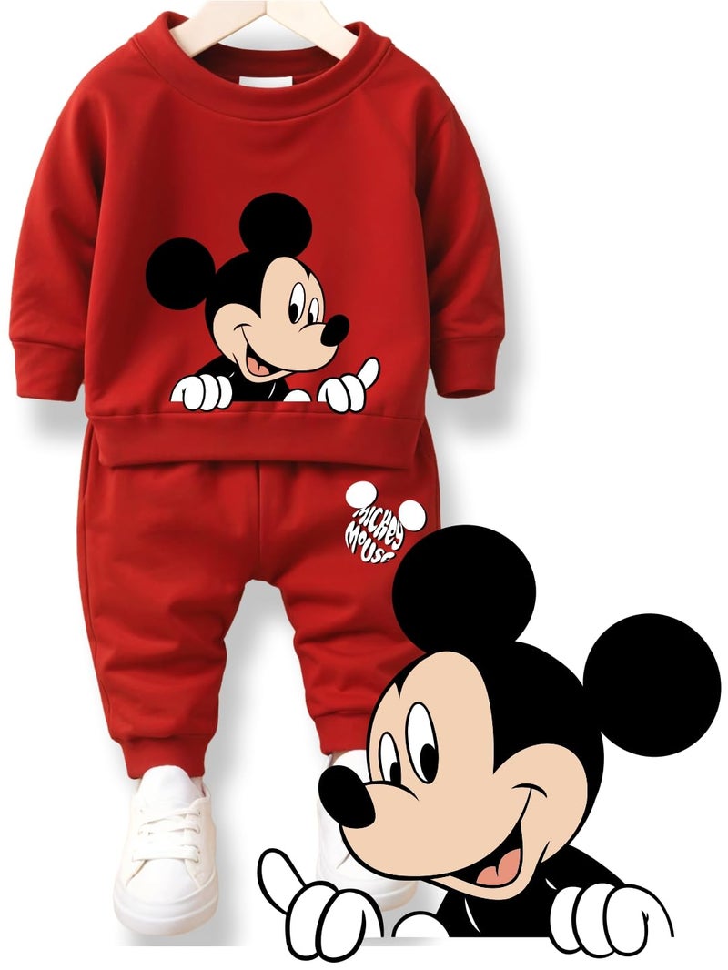 minicult Cotton Kids Coords Full Sleeve Tshirt And Pant Set With Mickey & Minnie Printed (Minnie B8)(Pack Of 2)(0-3 Mts), 0 Months-3 Months, Multicolor - Image 3