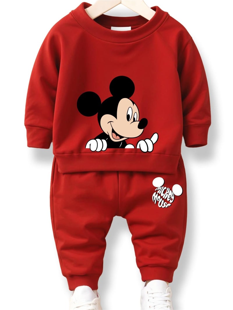 minicult Cotton Kids Coords Full Sleeve Tshirt And Pant Set With Mickey & Minnie Printed (Minnie B8)(Pack Of 2)(0-3 Mts), 0 Months-3 Months, Multicolor - Image 2