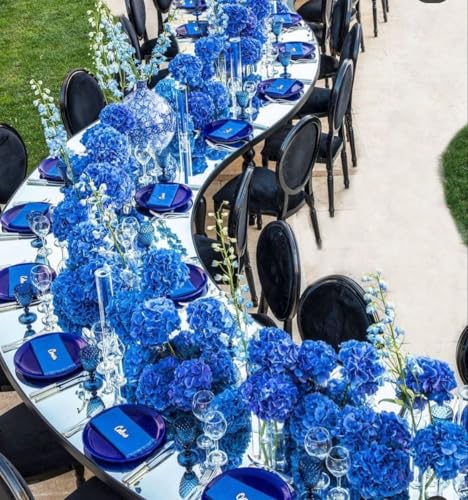 Coferset 5pcs Hydrangea Artificial Flowers Real Touch 20 inch Lifelike Hydrangea Flower for Home Wedding Office Party Living Room Decoration (Royal Blue) - Image 5