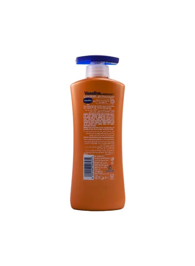 Vaseline Intensive Care With Pure Cocoa Butter, Cocoa Radiant Non Greasy And Glowing Body Lotion For Dry Skin- 400ml - Image 2