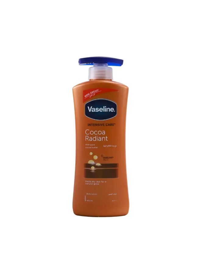 Vaseline Intensive Care With Pure Cocoa Butter, Cocoa Radiant Non Greasy And Glowing Body Lotion For Dry Skin- 400ml - Image 1