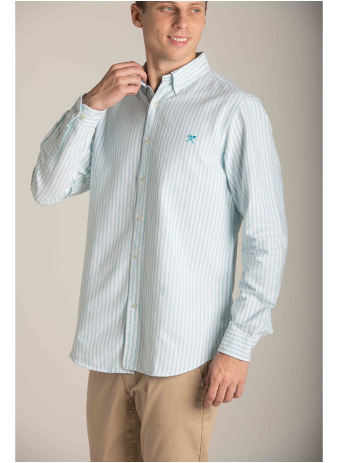 Marco Bergamo - Long Sleeves Casual Striped Sh - Image 1