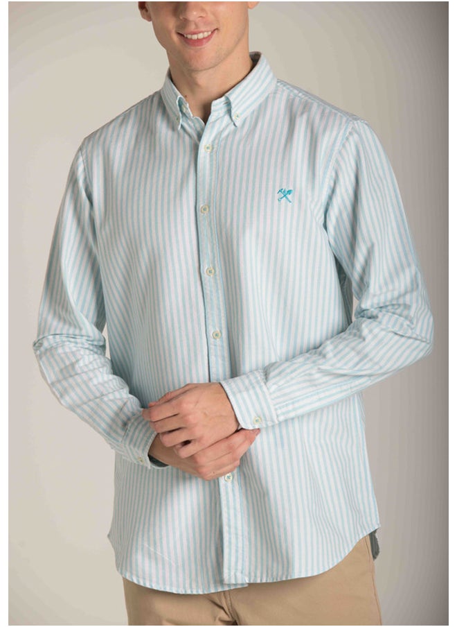 Marco Bergamo - Long Sleeves Casual Striped Sh - Image 1
