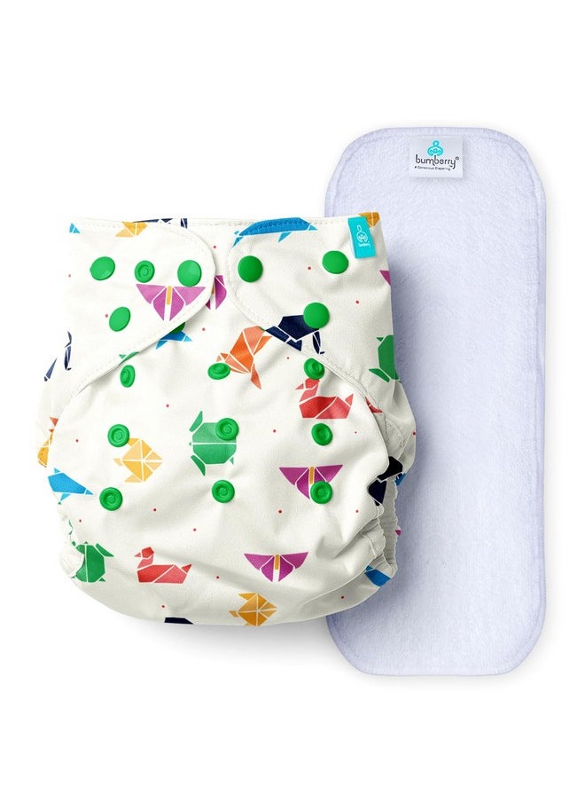 Bumberry Adjustable Reusable Cloth Pocket Diaper With 1 Three-Layer Microfiber Inserts For Babies (Origami 3-36 Months)  - Image 1