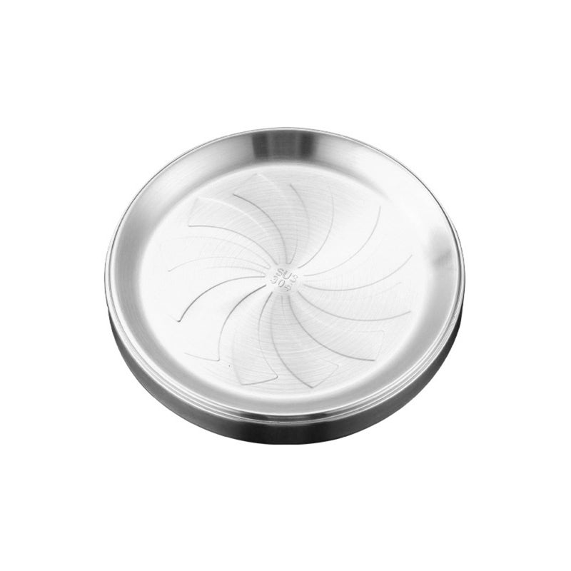 Double Layer Stackable Stainless Steel Food Storage Serving Dish 23 cm Metallic Silver - Image 5