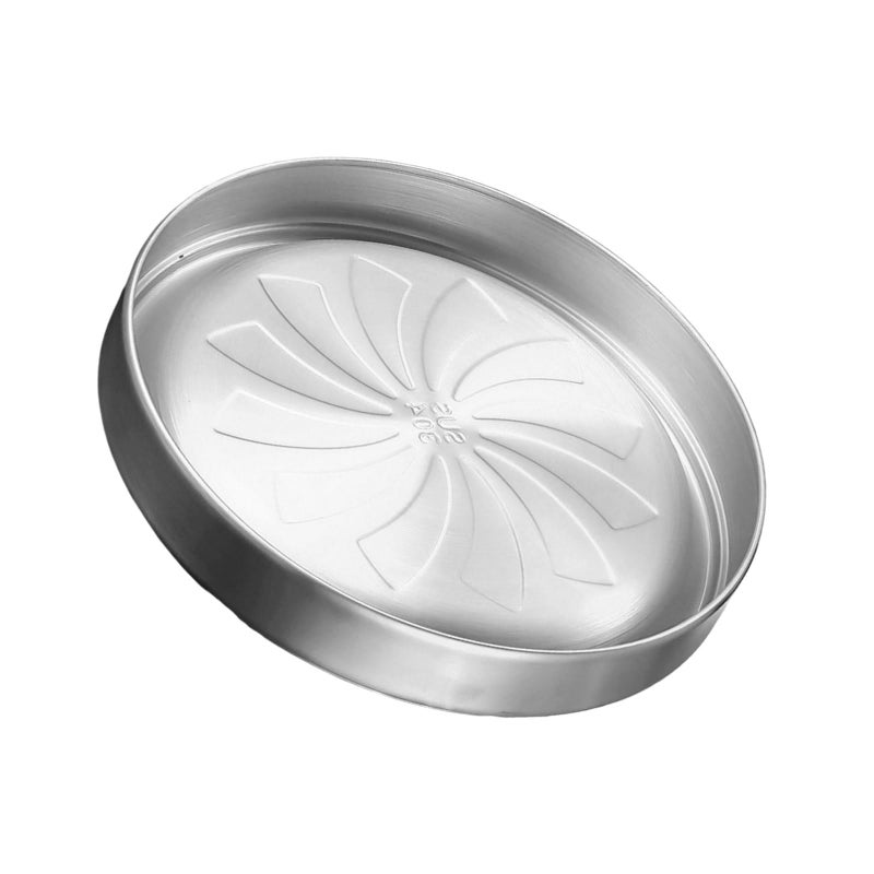 Double Layer Stackable Stainless Steel Food Storage Serving Dish 23 cm Metallic Silver - Image 2