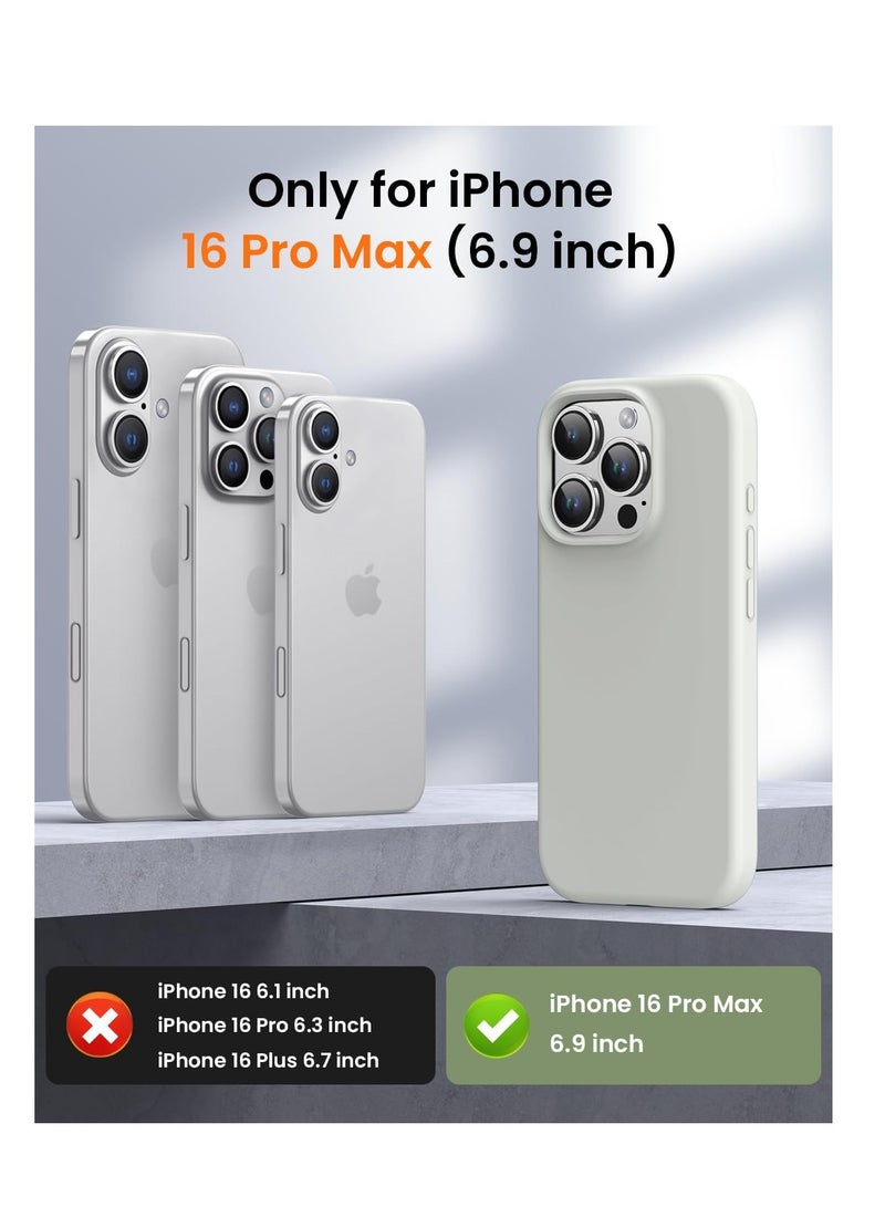 Aookay Compatible with iPhone 16 Pro Max Case, [Silky and Soft Touch Series] Premium Soft Liquid Silicone Rubber Full-Body Protective Bumper Case for iPhone 16 Pro Max (Antique White) - Image 2