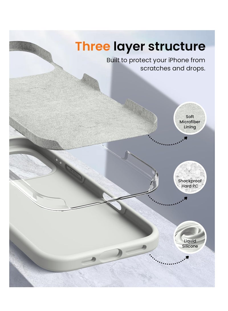 Aookay Compatible with iPhone 16 Pro Max Case, [Silky and Soft Touch Series] Premium Soft Liquid Silicone Rubber Full-Body Protective Bumper Case for iPhone 16 Pro Max (Antique White) - Image 5