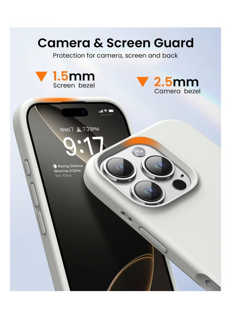 Aookay Compatible with iPhone 16 Pro Max Case, [Silky and Soft Touch Series] Premium Soft Liquid Silicone Rubber Full-Body Protective Bumper Case for iPhone 16 Pro Max (Antique White) - Image 4