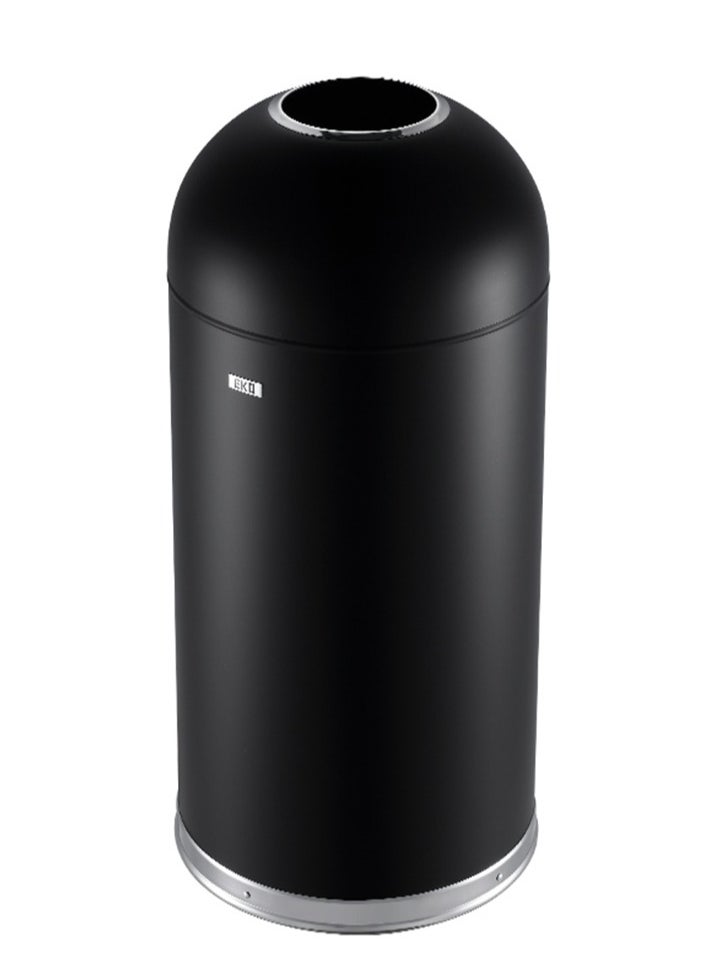 EKO - ETERNAL SERIES | Brushed Stainless Steel Finish | Fingerprint-Resistant | Open-Top Commercial Trash Bin | Matte Black | 52L - Image 1