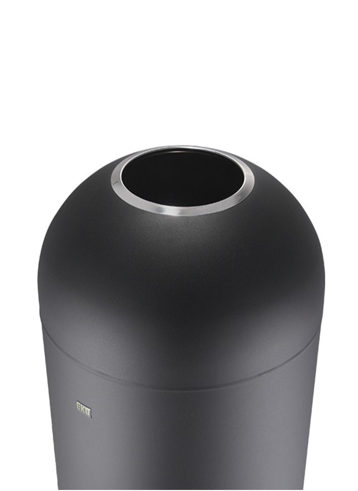 EKO - ETERNAL SERIES | Brushed Stainless Steel Finish | Fingerprint-Resistant | Open-Top Commercial Trash Bin | Matte Black | 52L - Image 1