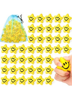 Jerify 60 Pieces Star Smile Face Stress Balls Bulk For Kids Mini Foam Smile Ball Stress Relief Toys For Classroom Exchange Gifts Classroom Prizes School Carnival Reward Party Favors Fillers  - Image 1