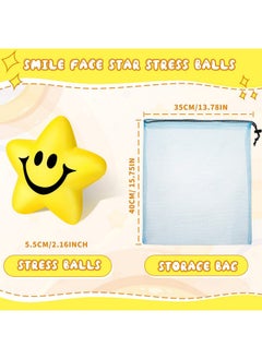 Jerify 60 Pieces Star Smile Face Stress Balls Bulk For Kids Mini Foam Smile Ball Stress Relief Toys For Classroom Exchange Gifts Classroom Prizes School Carnival Reward Party Favors Fillers  - Image 3