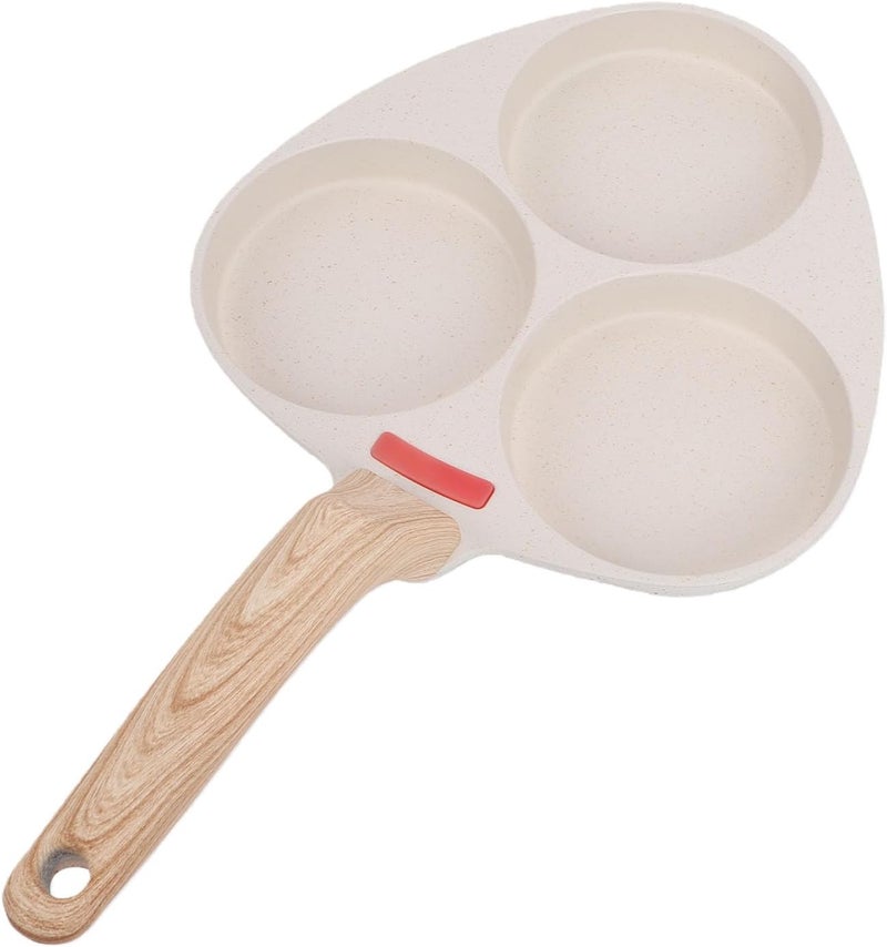 Zerodis Nonstick Frying Pan Skillets Wooden Handle Anti Scalding Breakfast Skillet Even Heating Food Grade Coating Cookware Set for Kitchen Cooking 13.8x7.9in Nonstick Frying Pan 3 Cup - Image 1