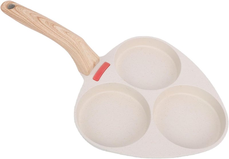 Zerodis Nonstick Frying Pan Skillets Wooden Handle Anti Scalding Breakfast Skillet Even Heating Food Grade Coating Cookware Set for Kitchen Cooking 13.8x7.9in Nonstick Frying Pan 3 Cup - Image 2