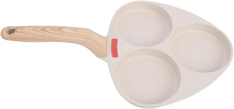 Zerodis Nonstick Frying Pan Skillets Wooden Handle Anti Scalding Breakfast Skillet Even Heating Food Grade Coating Cookware Set for Kitchen Cooking 13.8x7.9in Nonstick Frying Pan 3 Cup - Image 4
