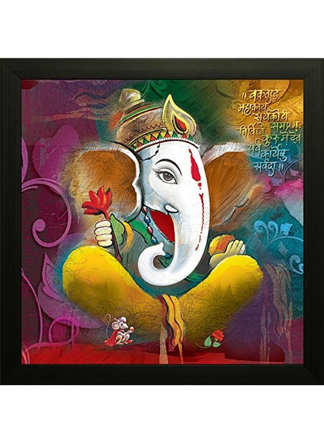 SAF Saf Ganesh Painting||Ganesh Wall Stickers||Saf Exclusive Framed Wall Art Paintings For Living Room And Bedroom (12 Inch X 12 Inch, (Wood, 30 Cm X 3 Cm X 30 Cm, Special Effect Textured) Sanf6121T  - Image 1