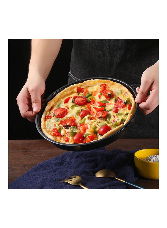 NIBEMINENT Heat-resistant Easy to Clean Carbon Pizza Pan Black - Image 1