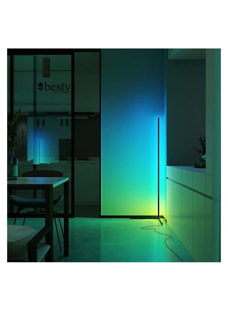 مصباح أرضي زاوية ذكي RGB قابل للتعديل السطوع، مصباح أرضي LED متغير اللون بسيط على الطراز الاسكندنافي، ضوء لديكور غرفة المعيشة، للحفلات - Image 3