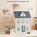 PairPear Large Wooden Dollhouse 3 Story Play House with 64 Pieces Furniture Accessories Garage Pretend Play Family Dollhouse Gift for Kids 3 - Image 4