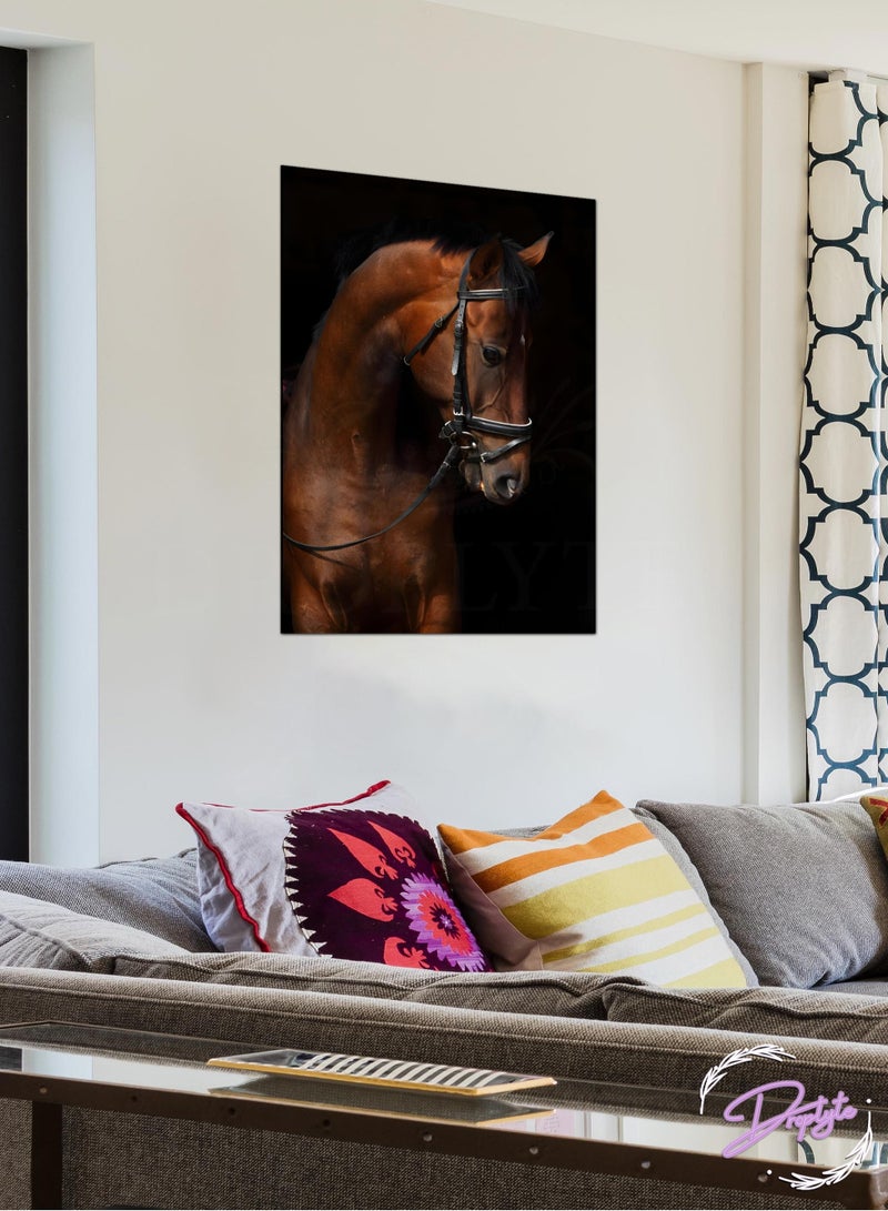 Droplyte Brown Horse Face Painting Decorative Wall Art Wall Decor Card Board MDF Home Decor for Living Room, Drawing Room, Office Room and Bedroom 40CM x 60CM - Image 1