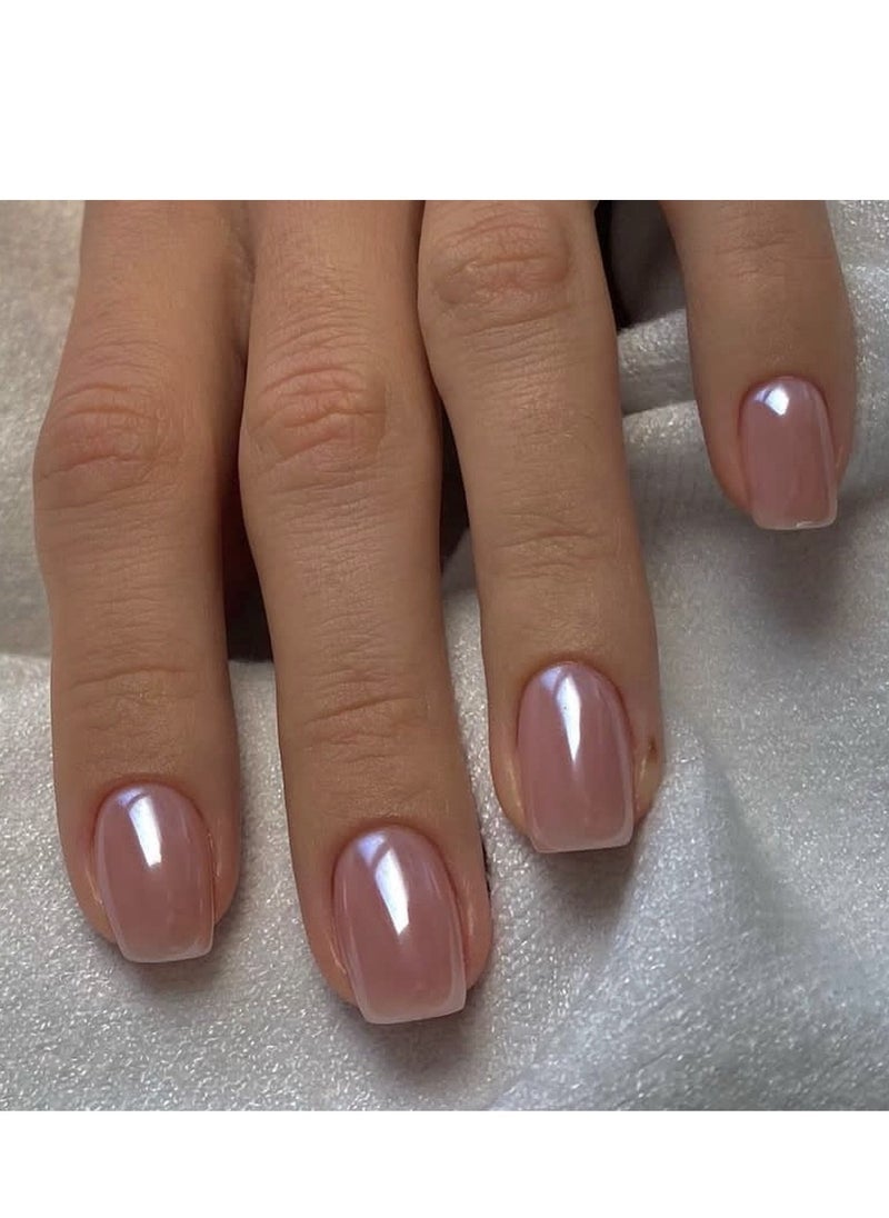 JOSQUEWNN Press On Nails ,24Pcs,Fashionable Wearable Nail Art Stickers,Short Electroplated Removable Nail Tips,Effortlessly Create Unique Nail Charm,Fake Acrylic Nails With Glue Kit.  - Image 1