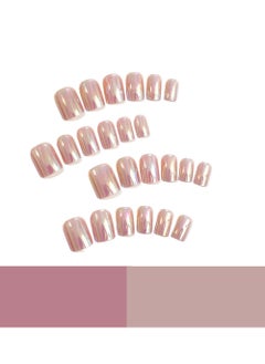 JOSQUEWNN Press On Nails ,24Pcs,Fashionable Wearable Nail Art Stickers,Short Electroplated Removable Nail Tips,Effortlessly Create Unique Nail Charm,Fake Acrylic Nails With Glue Kit.  - Image 2