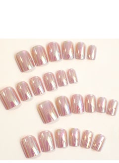JOSQUEWNN Press On Nails ,24Pcs,Fashionable Wearable Nail Art Stickers,Short Electroplated Removable Nail Tips,Effortlessly Create Unique Nail Charm,Fake Acrylic Nails With Glue Kit.  - Image 5