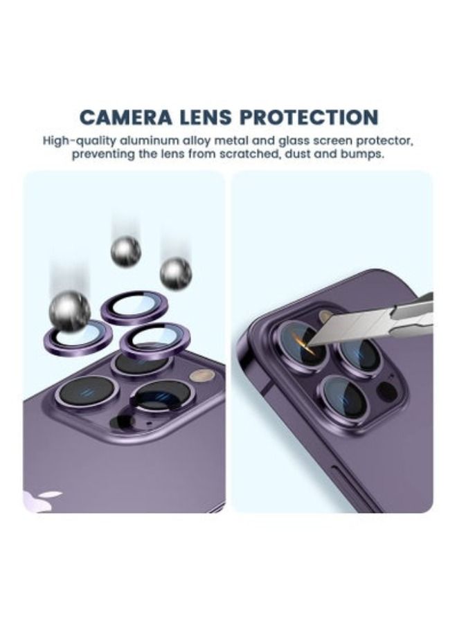 ACLIX Camera Lens Protector, iPhone 14 Pro Camera Lens Protector, Keep Original Camera Glass Metal Camera Lens Screen Cover for iPhone 14 Pro Max / 14 Pro Accessories Purple - Image 3