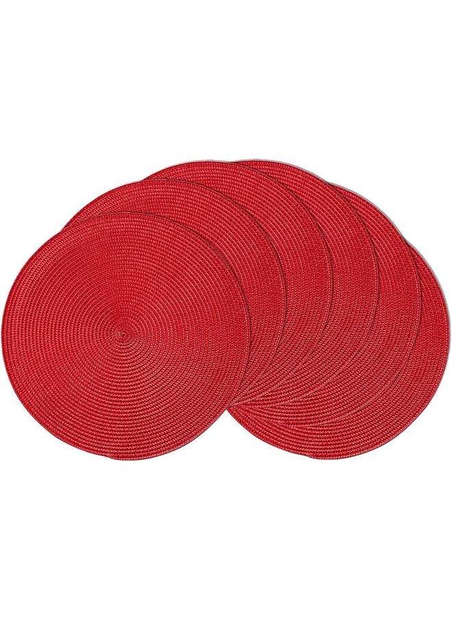 yongsheng Round Braided Placemats Table Mats Washable Round Placemats for Kitchen Dining Table 15 inch Non-Slip Round Table Mats  - Image 1