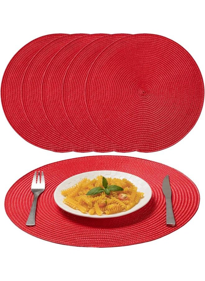 yongsheng Round Braided Placemats Table Mats Washable Round Placemats for Kitchen Dining Table 15 inch Non-Slip Round Table Mats  - Image 2