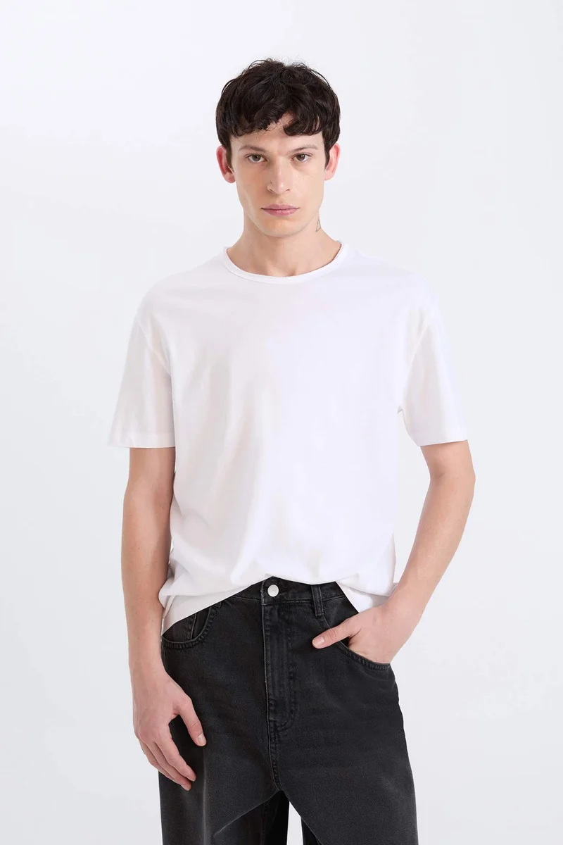 DeFacto Regular Fit Crew Neck Heavy Fabric T-Shirt