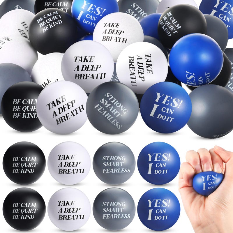 Zomiboo 20 Pieces Motivational Stress Balls Bulk for Adults Back to School Gifts Fidget Inspirational Funny Toys Squeeze Balls Employee Appreciation Gift for Adult Goodie BagBright Color - Image 3