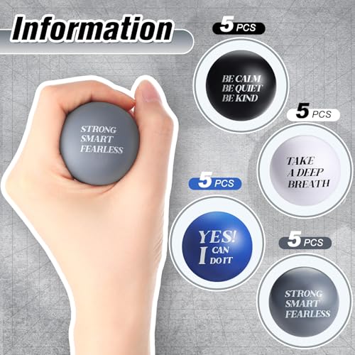 Zomiboo 20 Pieces Motivational Stress Balls Bulk for Adults Back to School Gifts Fidget Inspirational Funny Toys Squeeze Balls Employee Appreciation Gift for Adult Goodie BagBright Color - Image 5