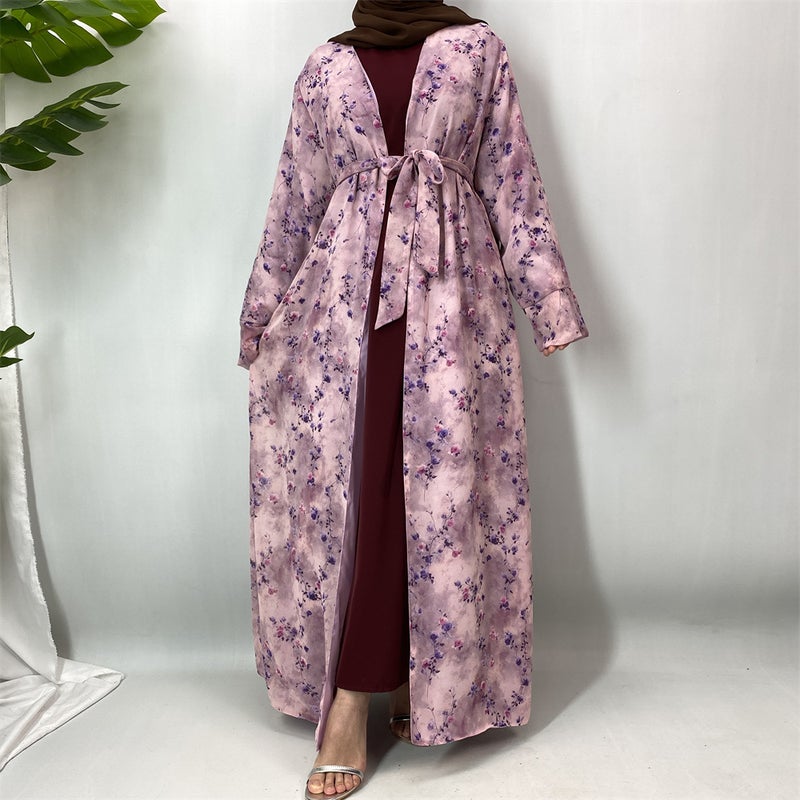 Fashion Double-Layer Chiffon Printed Cardigan - Image 5