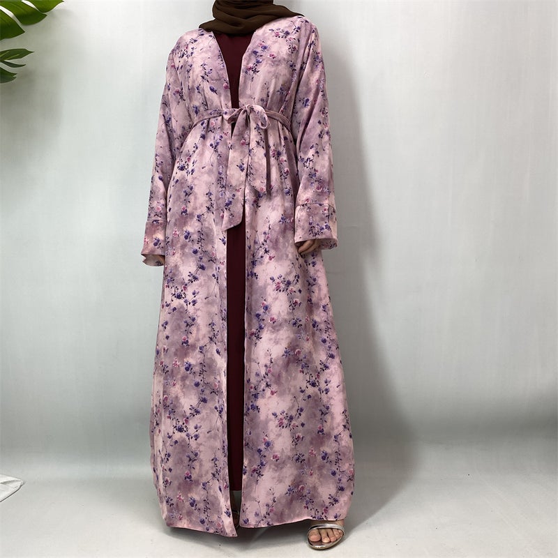 Fashion Double-Layer Chiffon Printed Cardigan - Image 2